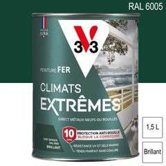 Peinture fer Climats Extrêmes RAL 6005 Vert basque brillant 1,5L V33 0