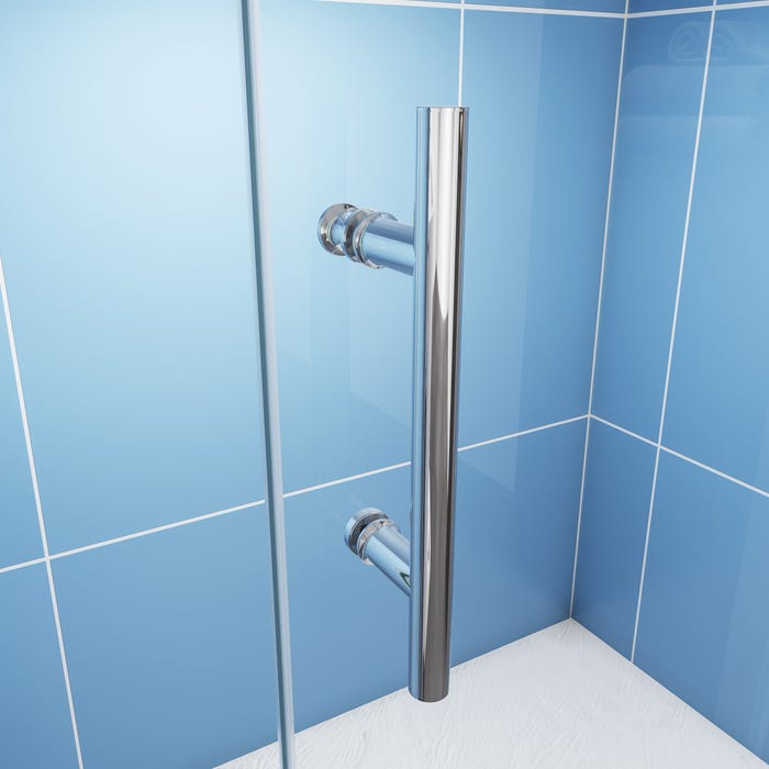 Porte de douche coulissante 100cm en 5mm verre trempé porte de douche Hauteur 190cm Installation en niche 3