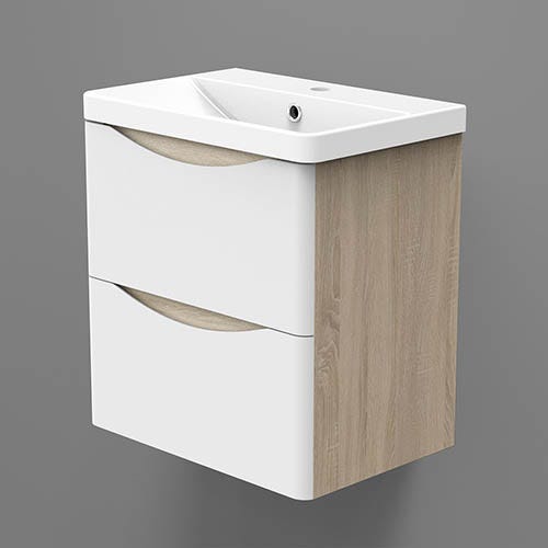 meuble de salle de bain - style scandinave avec deux tiroirs 49,5 x 34,5 x 50 cm 1