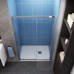 Porte de douche coulissante 130cm en 5mm verre trempé porte de douche Hauteur 190cm Installation en niche 2