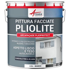 Peinture Façade Solvantée Pliolite - ARCAFACADE PLIOPROTECT - 2.5 L (+ ou - 20 m² en 1 couche) - Blanc - RAL 9003 - ARCANE INDUSTRIES 1