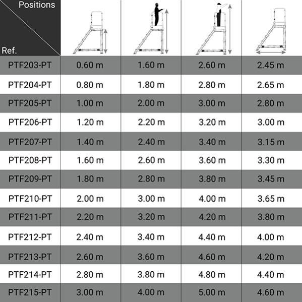 Plateforme roulante 10 marches - Hauteur max. de travail 4.00m - PTF210-PT 1