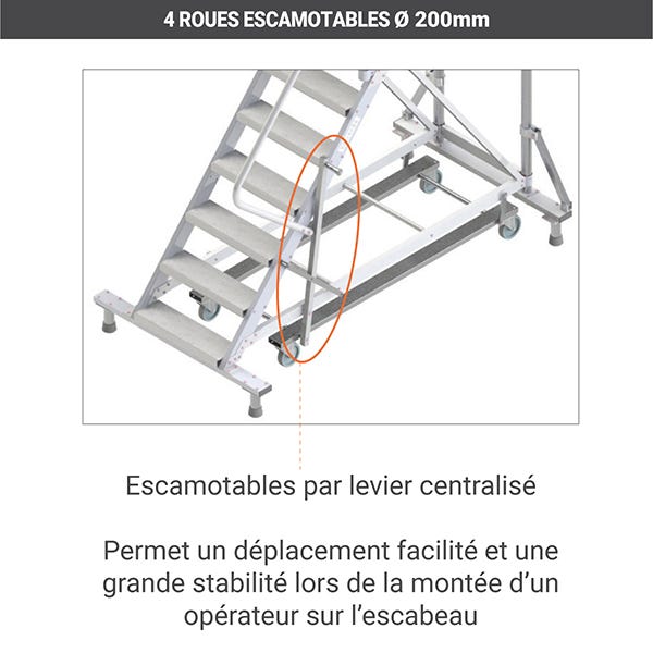 Plateforme 2 marches - Hauteur max. de travail 2.40m - ESGD302-R 4