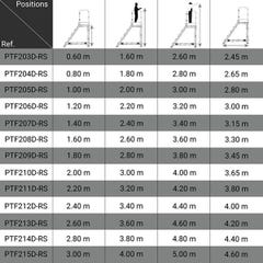 Plateforme roulante 11 marches - Hauteur max. de travail 4.20m - PTF211D-RS 1