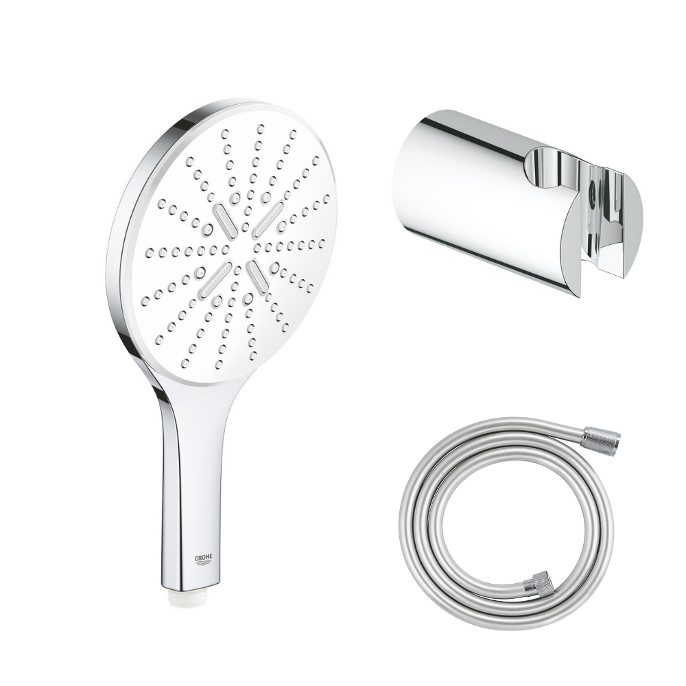 GROHE Douchette 3 jets Vitalio Smartactive ronde avec flexible 150 et support rond 3