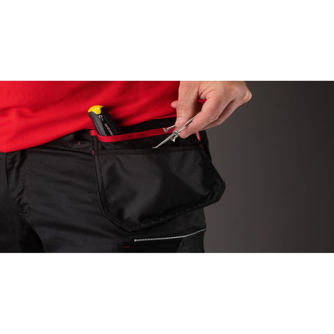 Pantalon de travail stretch avec poches genouillère 2 positions et poches flottantes ULTIMATE gris sombre FACOM 3