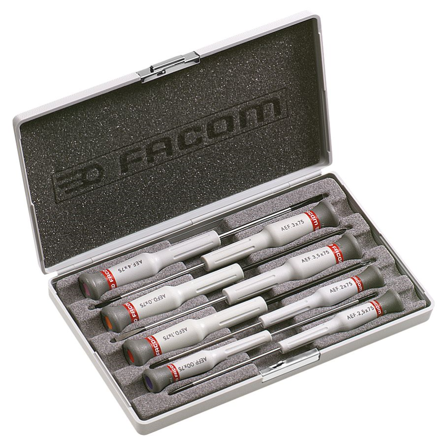 FACOM - Coffret de 8 tournevis Micro-Tech Fente - Phillips - Pozidriv AEF.J6 0