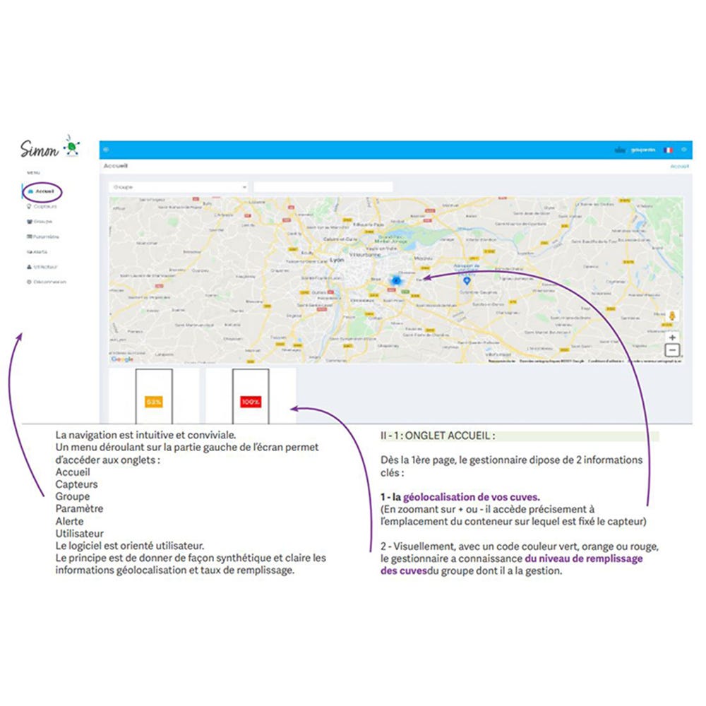 Cuve eau 5000l équipée de la sonde de remplissage Simon classique abonnement 3 ans 2