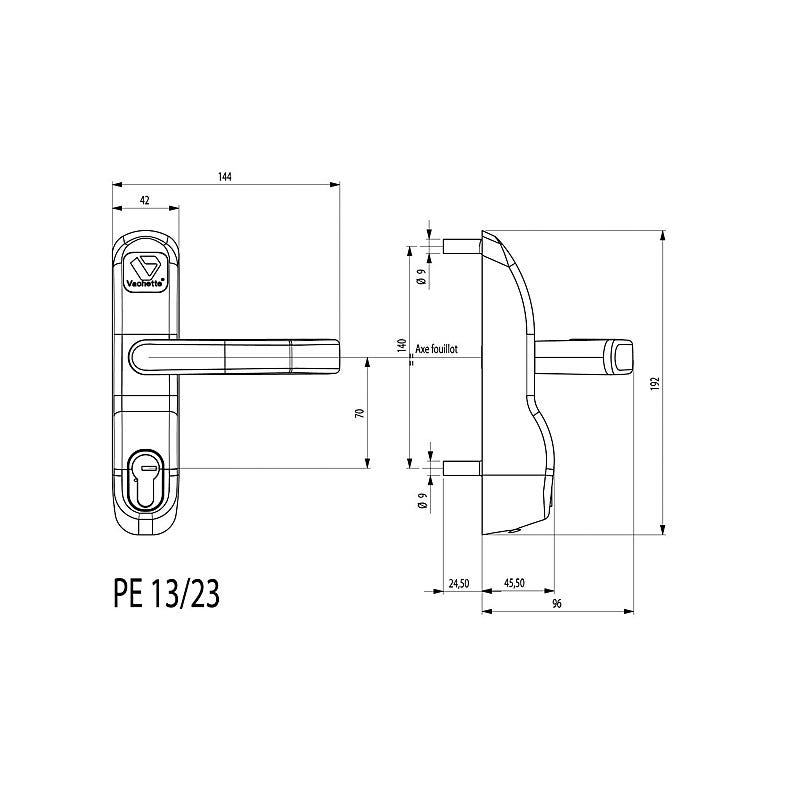 Module antipanique PREMIUM EVOLUTION PE13/23 MEBC inox - VACHETTE - 14600000 1