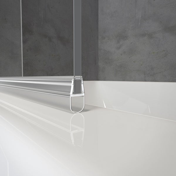 Schulte pare-baignoire coulissant en niche, 160 x 150 cm, paroi de baignoire  mobile extensible, 2 volets, verre transparent, profilé blanc ❘ Bricoman