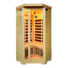 Sauna Infrarouge 3/4 places d'angle Gamme prestige ARVIKA II - 120x56x120x H190 cm - 2100W 0