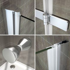 MONA Porte de douche pliante H 195 cm largeur réglable de 96 à 100 cm verre transparent 4