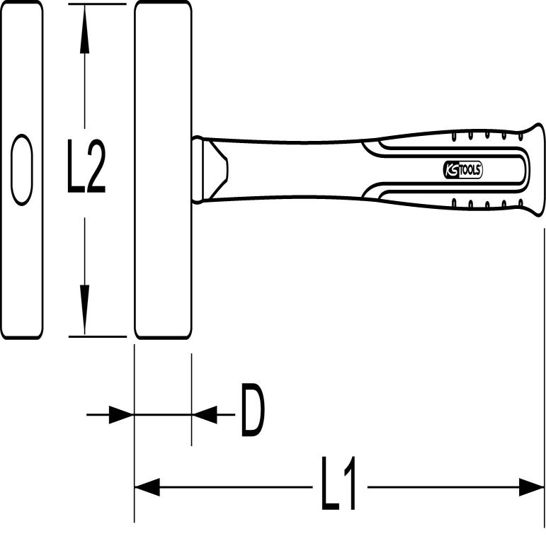 KS TOOLS Massettes BRONZEplus 1500 g, manche en fibre 1