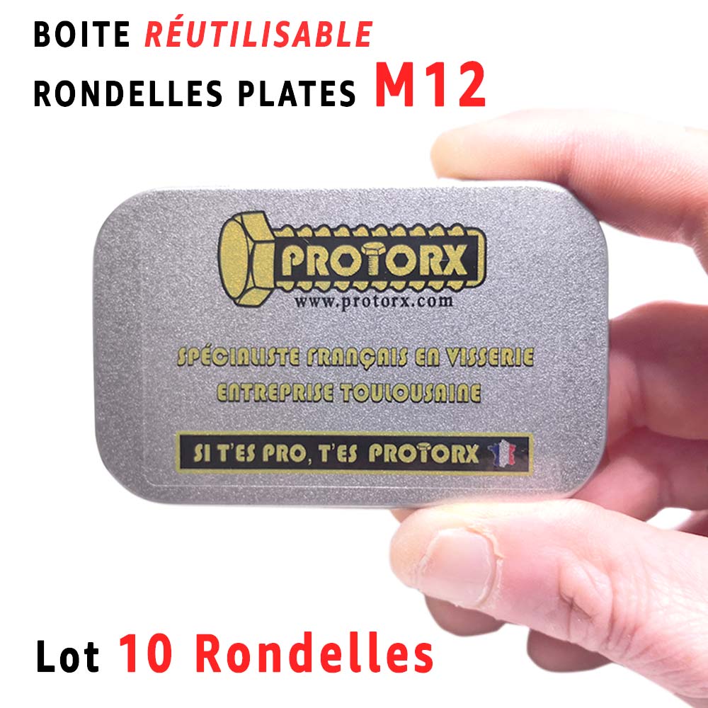 Rondelles Metal Inox M12 : Boite 10 Pcs Plate Moyenne Acier Inoxydable A2 | Usage Interieur et Exterieur | Dimension : (13mm x 27mm x 2,5mm) 4