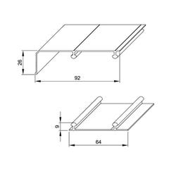 Kit SLID'UP 210 aluminium anodisé or pour 3 portes de placard coulissantes 16 mm - rail 2,7 m - 70 kg 5