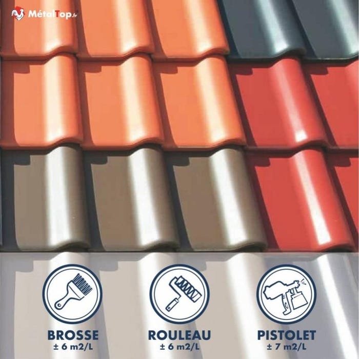 Peinture Toiture - Metaltop - Gris brun - RAL 7013 - Pot 5L 4