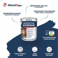 Peinture Mur Exterieur - Metaltop - Rouge tomate - RAL 3013 - Pot 5L 3