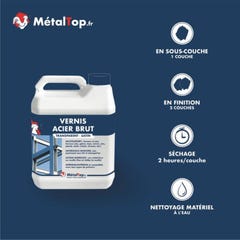 Vernis Acier Brut - Metaltop - Incolore - RAL Incolore - Pot 1L 3