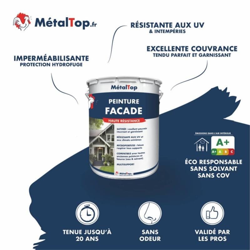 Peinture Facade - Metaltop - Rouge beige - RAL 3012 - Pot 15L 3