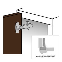 Charnière intermat 9935 - Base : 8 mm - Montage : En demi-applique - HETTICH 1