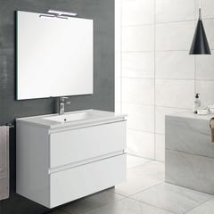 Meuble de salle de bain 60cm simple vasque - 2 tiroirs - BALEA - blanc 0