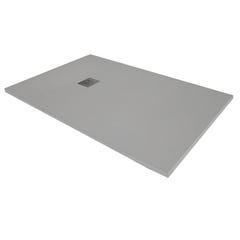 Receveur de douche en résine extra plat à poser 80x100cm - ciment (gris) - RIO 0