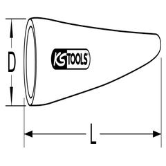 KS TOOLS Embout mâle avec revêtement isolant, 10 mm, L=30 mm 1
