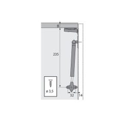 Compas de porte relevable lift basic - Sens : Réversible - Matériau : Acier / Plastique - Décor : Gris - Type de palier 3