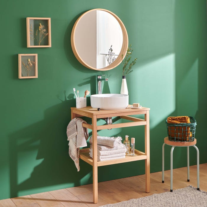 Meuble de salle de bain 60 cm HOPP avec miroir et vasque ronde DIEGO 2