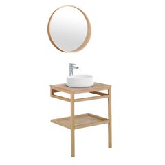 Meuble de salle de bain 60 cm HOPP avec miroir et vasque ronde DIEGO 1