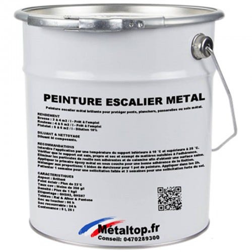 Peinture Escalier Metal - Metaltop - Gris jaune - RAL 7034 - Pot 15L 0