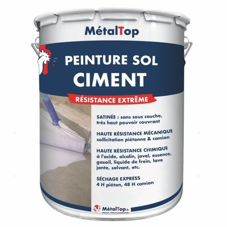 Peinture Sol Ciment - Metaltop - Gris clair - RAL 7035 - Pot 15L 0