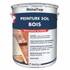 Peinture Sol Bois - Metaltop - Brun vert - RAL 8000 - Pot 15L 0