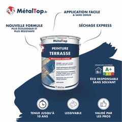 Peinture Terrasse - Metaltop - Rouge oriental - RAL 3031 - Pot 5L 3