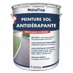 Peinture Antiderapante - Metaltop - Noir foncé - RAL 9005 - Pot 5L 0