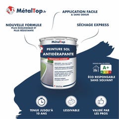 Peinture Antiderapante - Metaltop - Noir foncé - RAL 9005 - Pot 5L 3