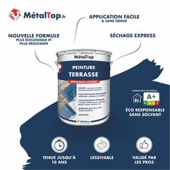 Peinture Terrasse - Metaltop - Noir foncé - RAL 9005 - Pot 5L 3