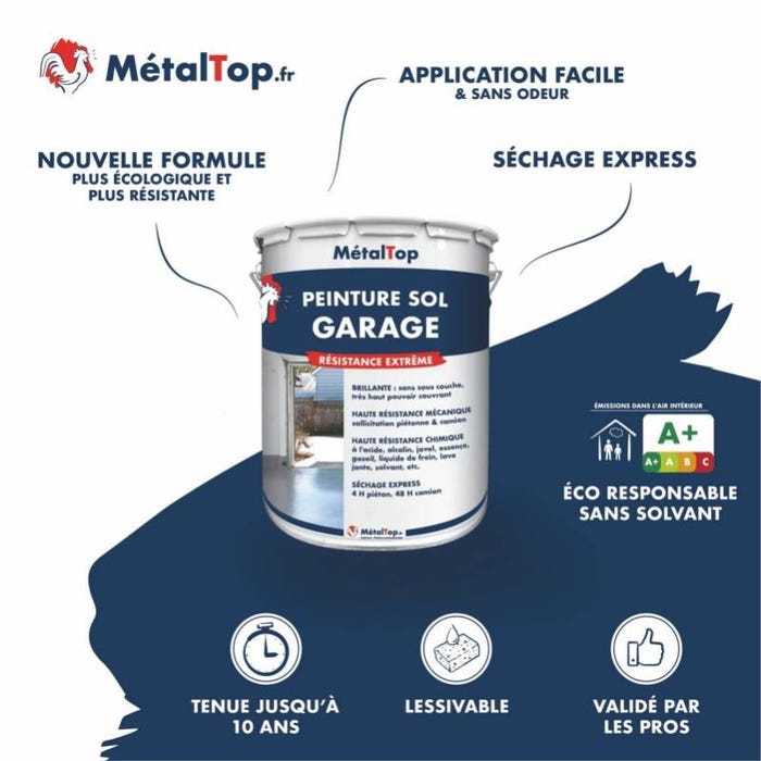 Peinture Sol Garage - Metaltop - Orange jaune - RAL 2000 - Pot 5L 3