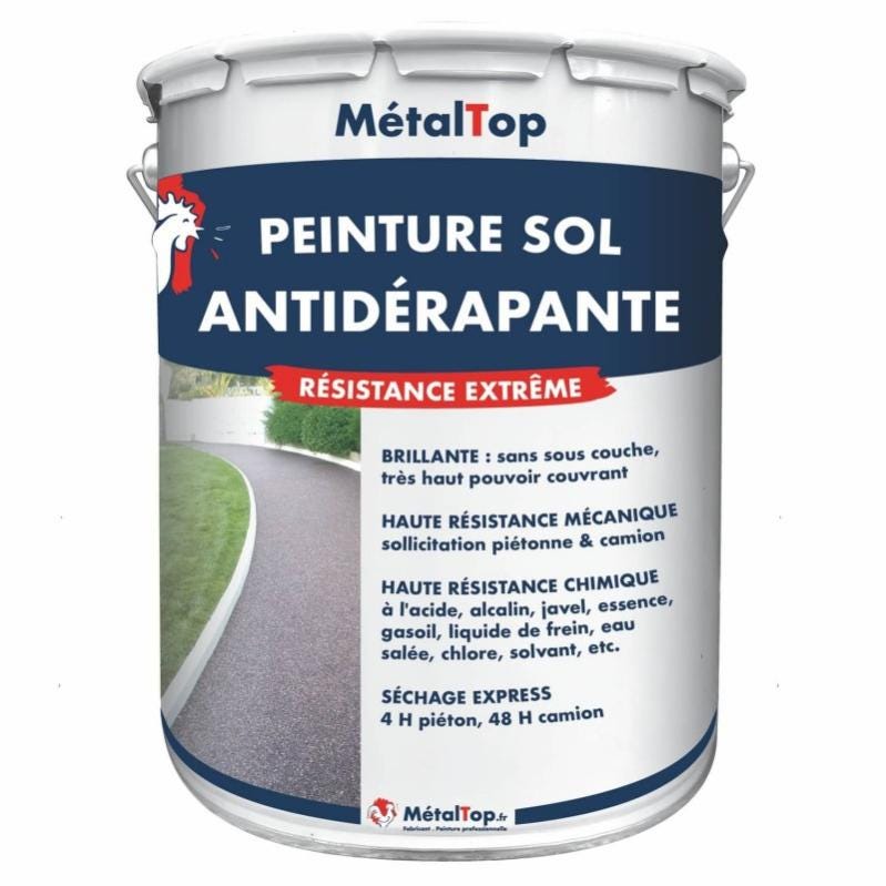 Peinture Antiderapante - Metaltop - Gris de sécurité - RAL 7004 - Pot 5L 0