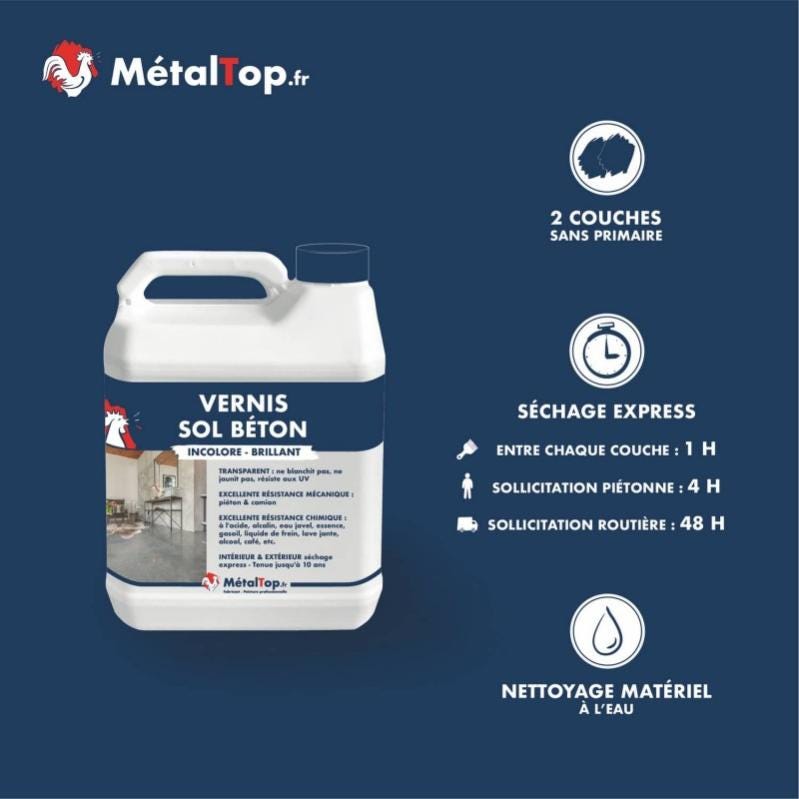 Vernis Sol Beton - Metaltop - Incolore - RAL Incolore - Pot 20L 3