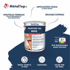 Peinture Sol Bois - Metaltop - Bleu noir - RAL 5004 - Pot 15L 3