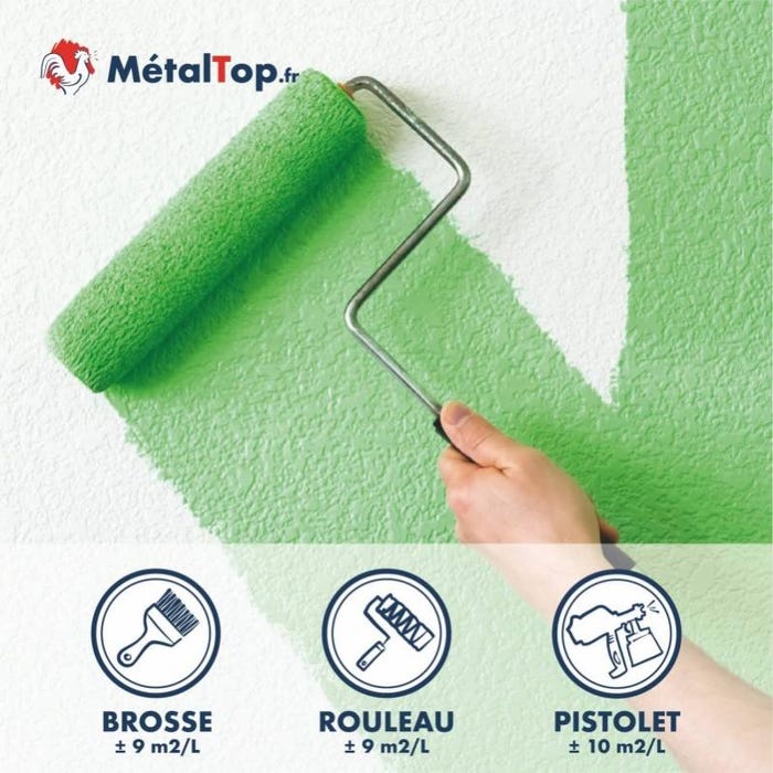 Peinture Mur Interieur - Metaltop - Vert pin - RAL 6028 - Pot 5L 4