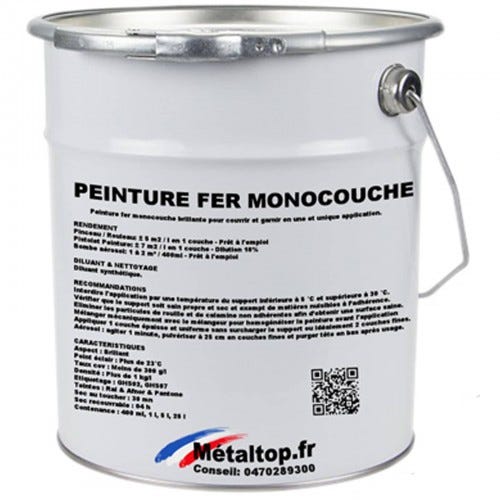 Peinture Fer Monocouche - Metaltop - Brun vert - RAL 8000 - Pot 1L 0