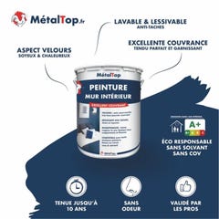 Peinture Mur Interieur - Metaltop - Bleu océan - RAL 5020 - Pot 15L 3