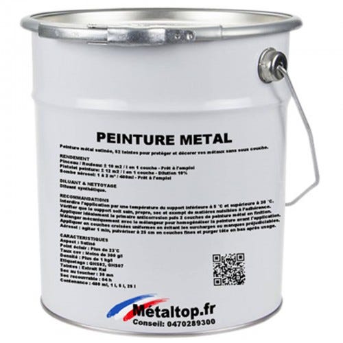 Peinture Metal - Metaltop - Noir foncé - RAL 9005 - Pot 15L 0