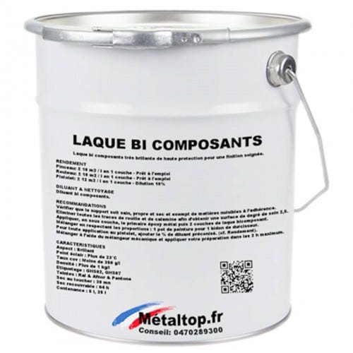 Laque Bi Composants - Metaltop - Noir de sécurité - RAL 9004 - Pot 5L 0