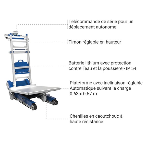 Monte-escalier à chenilles – 300 kg ou 420 kg – XSTO CT300A et