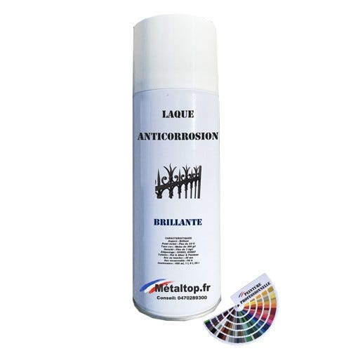 Laque Anticorrosion - Metaltop - Blanc signalisation - RAL 9016 - Bombe 400mL 0