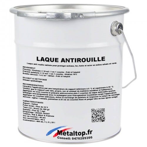 Laque Antirouille - Metaltop - Rouge rubis - RAL 3003 - Pot 5L 0
