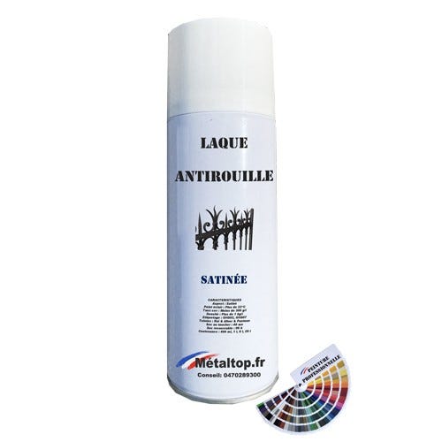 Laque Antirouille - Metaltop - Noir graphite - RAL 9011 - Bombe 400mL 0